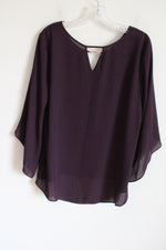 NEW A. Byer Eggplant Purple Blouse | L