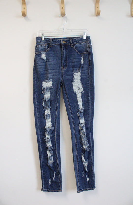 Shein Dark Wash Distressed Jeans | 30X32