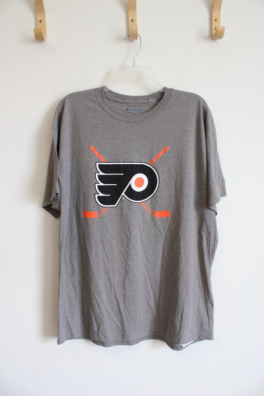 Champion Gray Philadelphia Flyers Shirt | XL