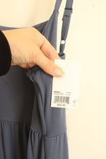 NEW SO Dusty Blue Layered Ruffle Maxi Dress with Pockets | M