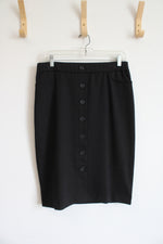 NEW Elle Black Button Down Pencil Skirt | M