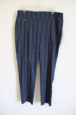 NEW Lisette L Montreal Blue Gold Striped Dotted Stretch Pant