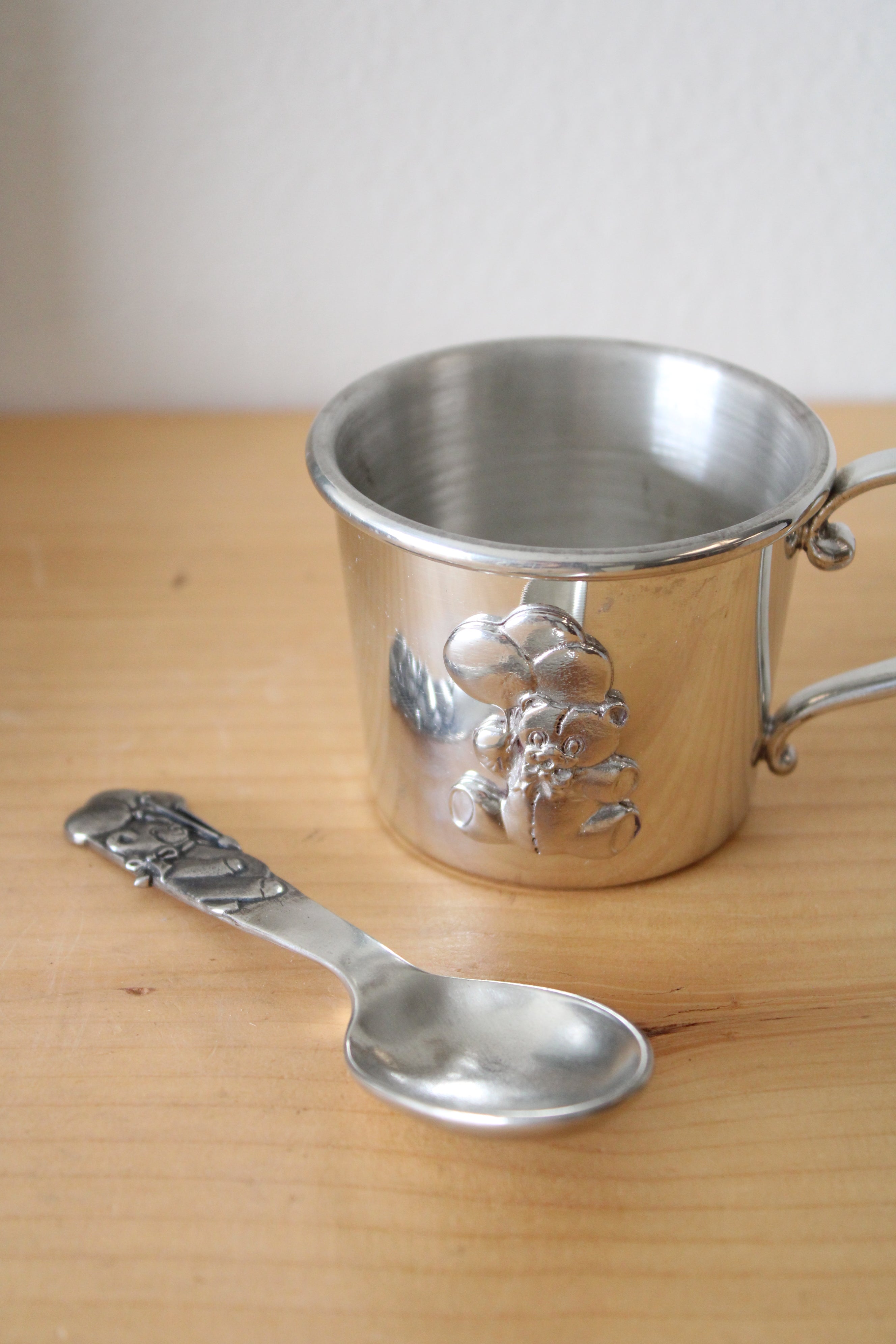 Seagull Pewter 1988 Canada Silver Baby Mug & Spoon