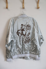 NEW Rodeo Quincy Metallic Silver Bronc Stomper Jacket | L