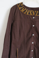 Quaker Factory Brown Bedazzled Denim Jacket | L