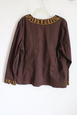 Quaker Factory Brown Bedazzled Denim Jacket | L