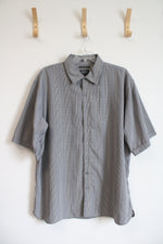 Menswear Alexander Lloyd Sueded Microfiber Black & White Plaid Button Down Shirt | 2XL Tall