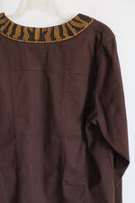 Quaker Factory Brown Bedazzled Denim Jacket | L