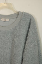 Loft Plus Light Blue Faux Sherpa Crewneck Sweatshirt | 20/22