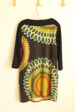 Aryeh Green and Gray Printed Sweater Dress with Pockets | XXL