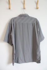 Menswear Alexander Lloyd Sueded Microfiber Black & White Plaid Button Down Shirt | 2XL Tall