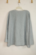 Loft Plus Light Blue Faux Sherpa Crewneck Sweatshirt | 20/22