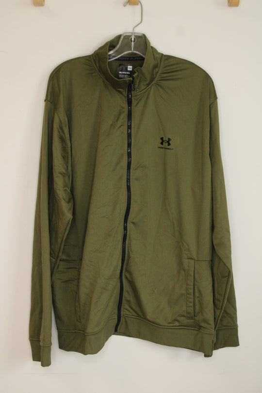 Under Armour Army Green Tricot Track Jacket | 3XL