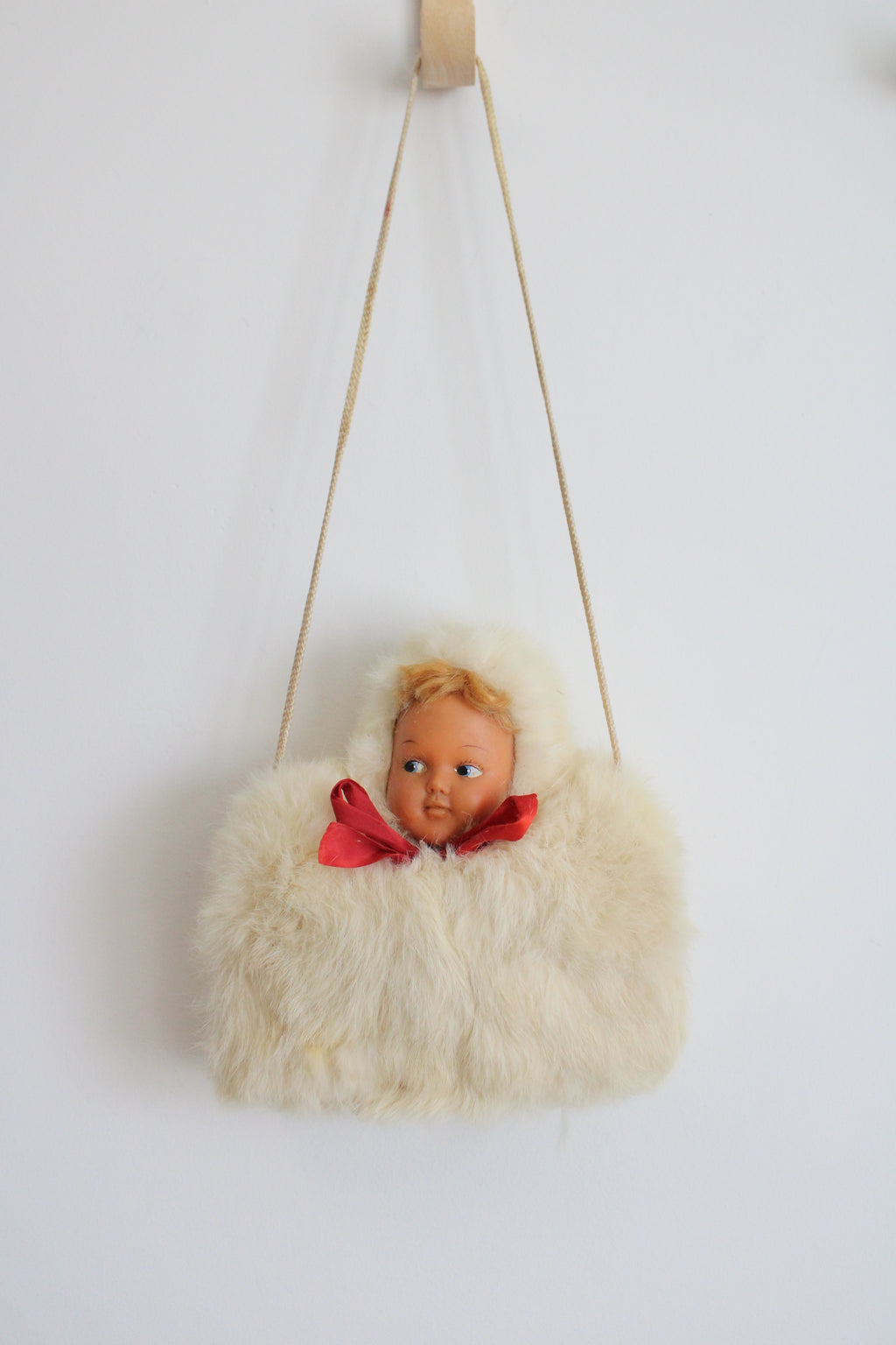 Vintage 1960's Doll Genuine Fur White Muff