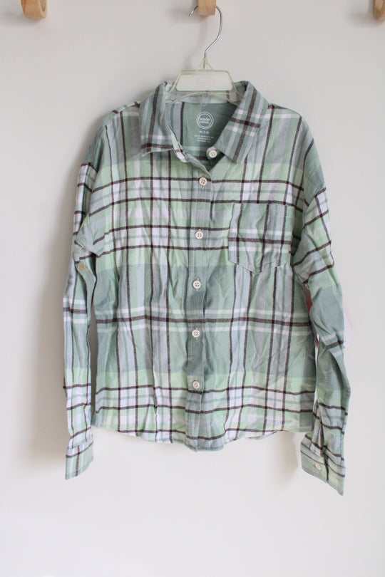 NEW Wonder Nation Blue Brown Flannel Shirt | 7/8