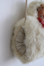Vintage 1960's Doll Genuine Fur White Muff