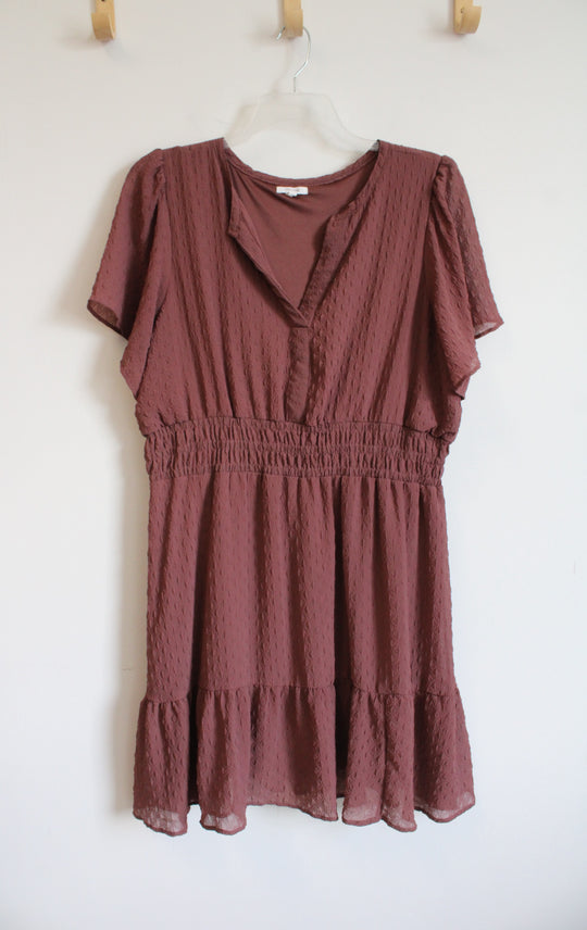 Maurices Dusty Mauve Textured Dress | 1X