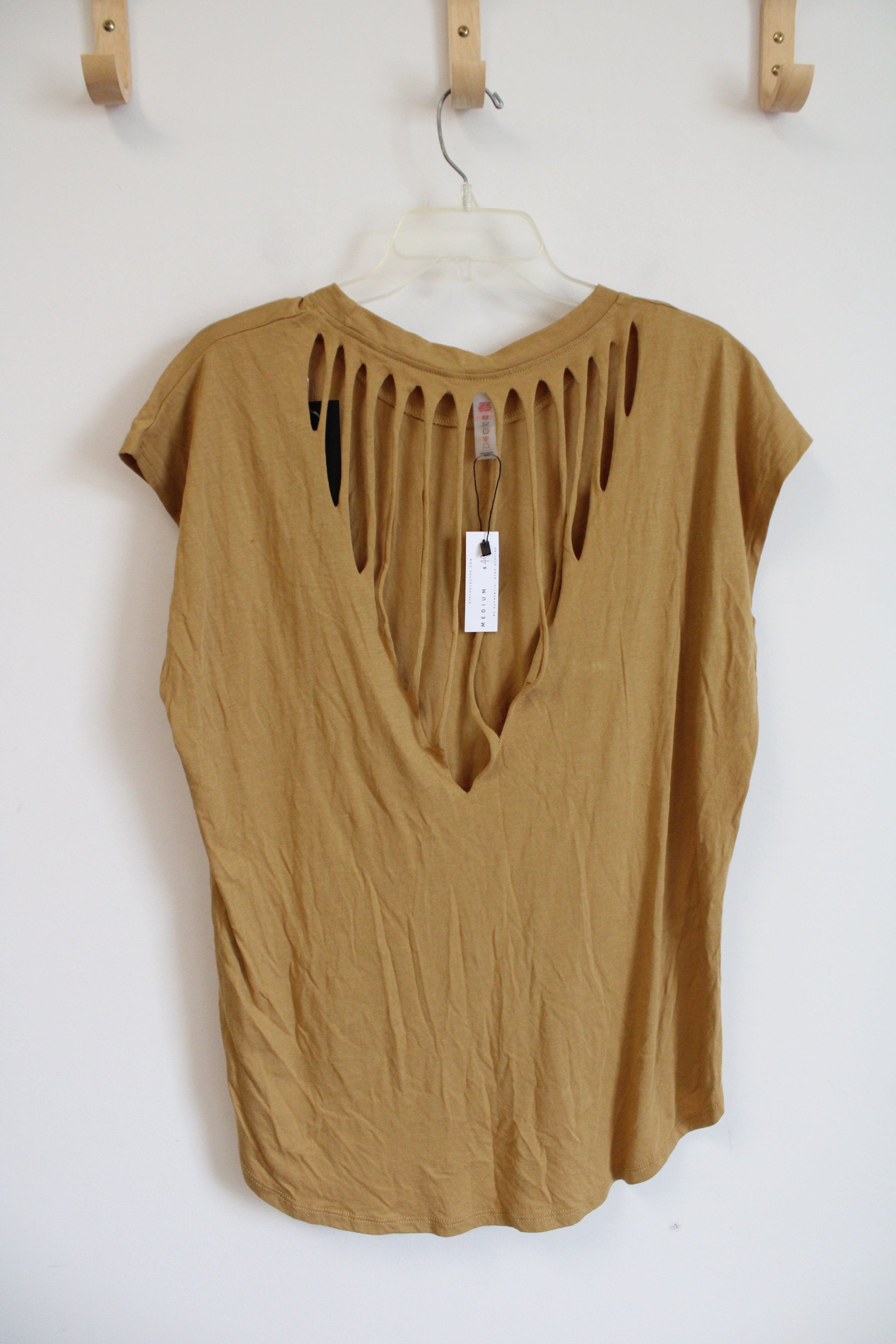 NEW Mono B Mustard Yellow Cut Out Back Top | M