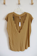 NEW Mono B Mustard Yellow Cut Out Back Top | M