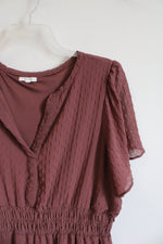 Maurices Dusty Mauve Textured Dress | 1X