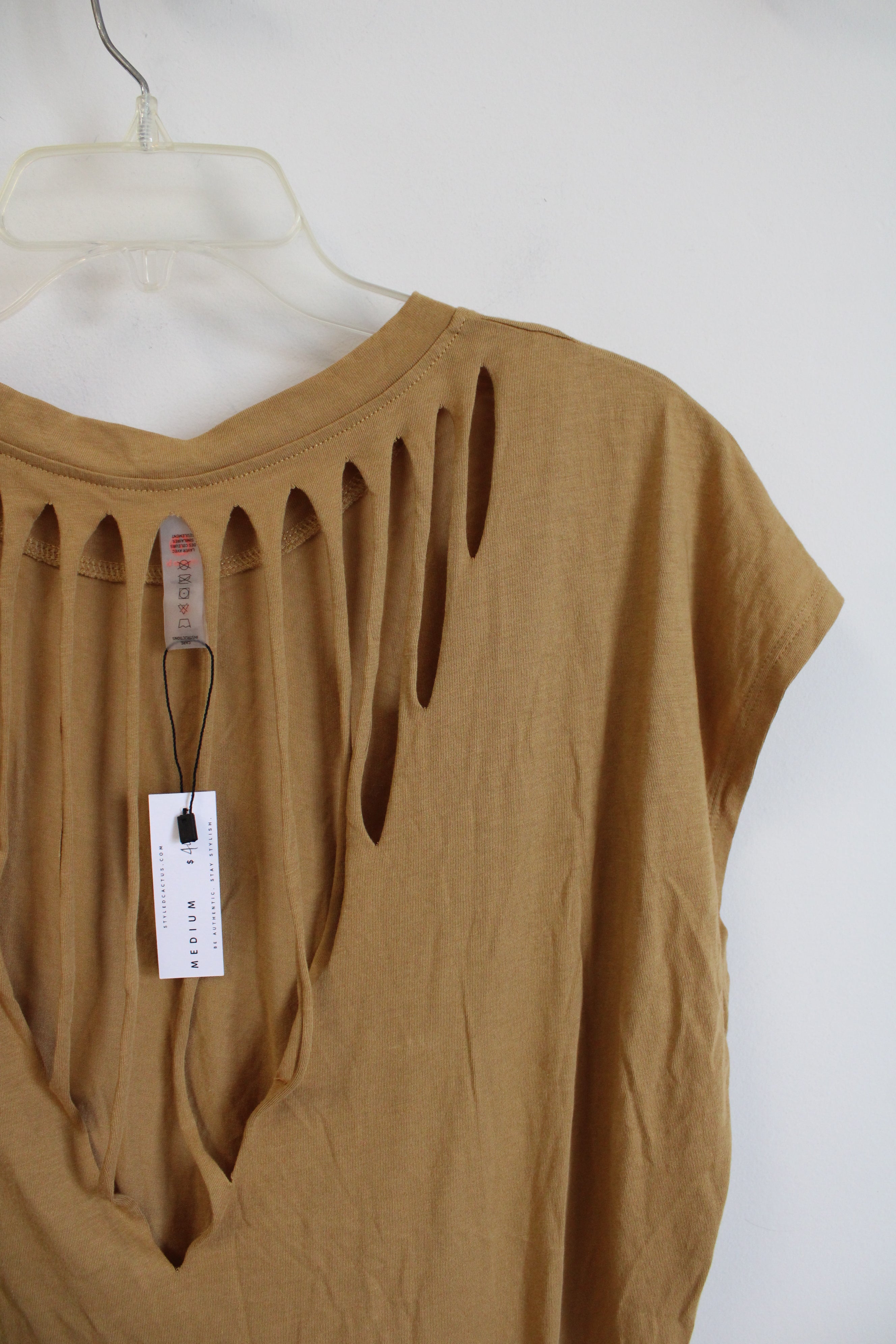 NEW Mono B Mustard Yellow Cut Out Back Top | M