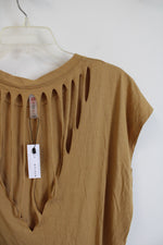 NEW Mono B Mustard Yellow Cut Out Back Top | M