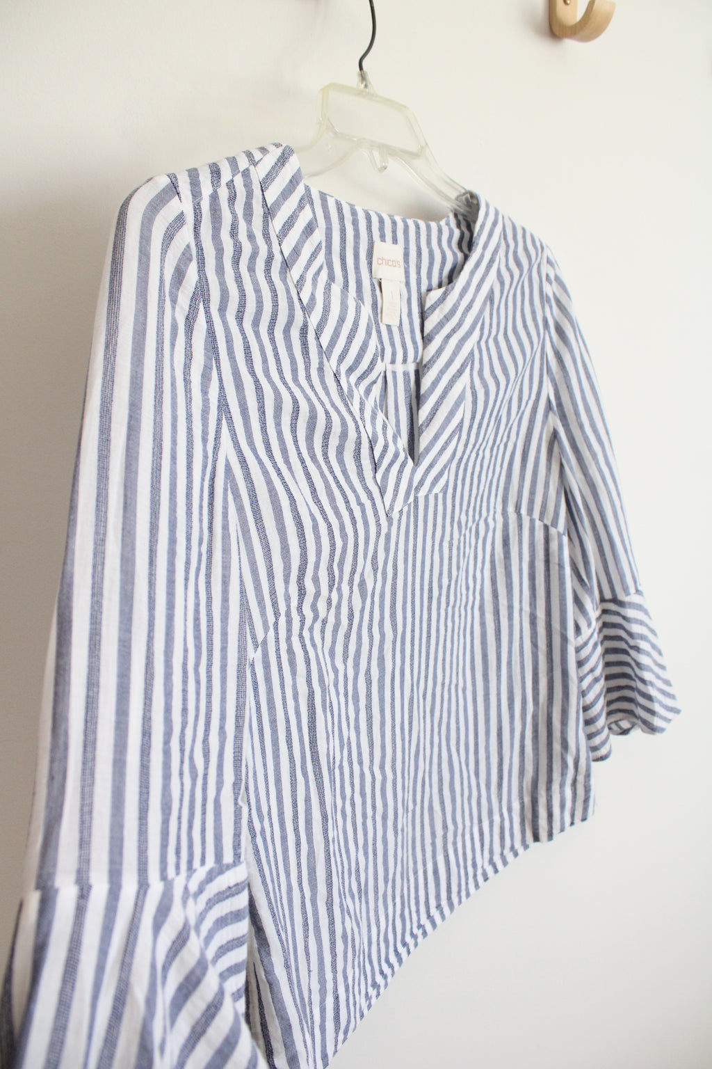 Chico's Blue & White Striped Top | 1 (M)