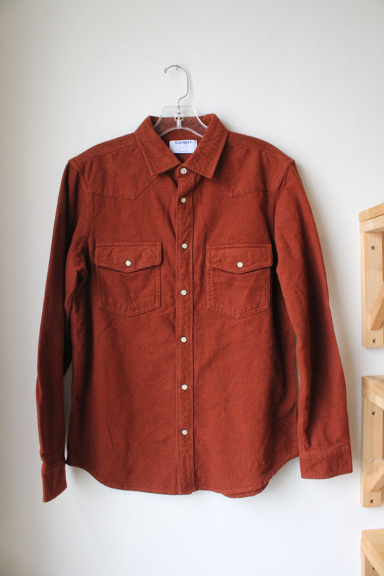 NEW Old Navy Soft Orange Button Down Shirt | S
