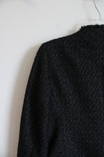 LOFT Black Silver Shimmer Zip Up Jacket | S