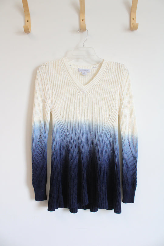 Skye's The Limit Cream Blue Ombre Sweater | S