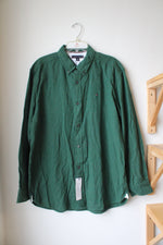 NEW Tommy Hilfiger Green Speckled Button Down Shirt | XL