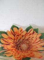 Orange Chrysanthemum Hand Blown Large Glass Bowl