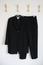 Vintage Emily Black Pinstripe Blazer & Pants Set | 14P
