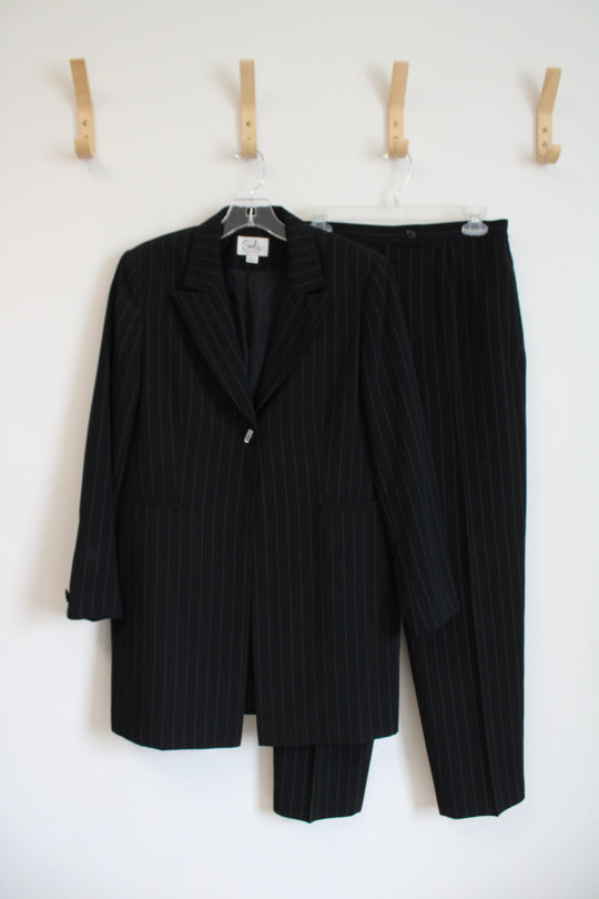 Vintage Emily Black Pinstripe Blazer & Pants Set | 14P