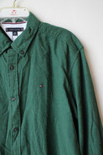 NEW Tommy Hilfiger Green Speckled Button Down Shirt | XL