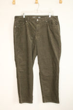 Old Navy Olive Green High Rise OG Straight Corduroy Pants | 16