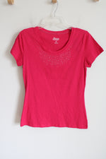 Bass Hot Pink Beaded Tee | M