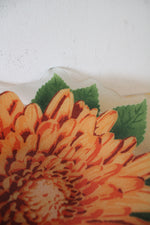 Orange Chrysanthemum Hand Blown Large Glass Bowl