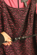 R&M Richards Petite Pink and Black Lace Flare Dress | 14P