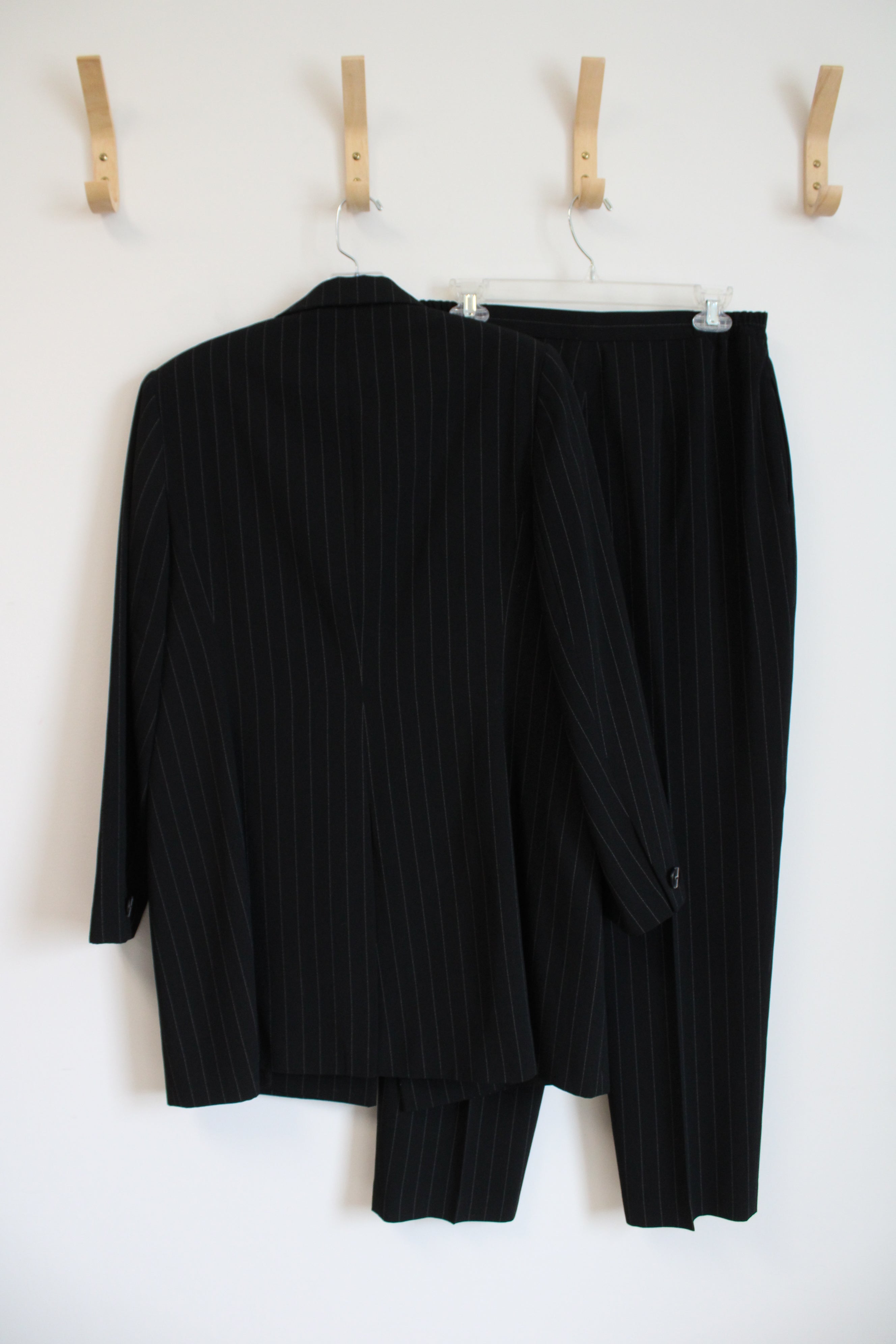 Vintage Emily Black Pinstripe Blazer & Pants Set | 14P