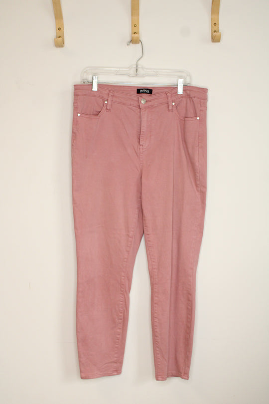 Buffalo David Bitton Pink Havana High Rise Soft Stretch Ankle Skinny Jeans | 12/32