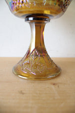 Vintage Indiana Glass Golden Harvest Grape Compote Bowl