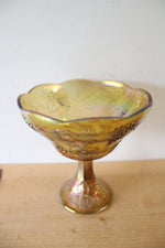 Vintage Indiana Glass Golden Harvest Grape Compote Bowl