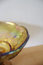 Vintage Indiana Glass Golden Harvest Grape Compote Bowl