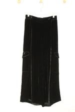 Johnny Was Jade Black Velvet Silk Wide Leg Cargo Pants | XS