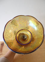 Vintage Indiana Glass Golden Harvest Grape Compote Bowl