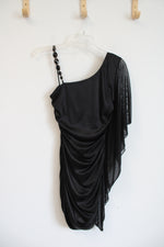 Deb Black Ruched Beaded Strap Cocktail Dress | S