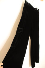 Johnny Was Jade Black Velvet Silk Wide Leg Cargo Pants | XS