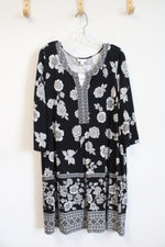 NEW J.Jill Black & White Floral Dress | XL Petite