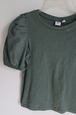 Gap Kids Sage Green Puff Sleeve Shirt | 14